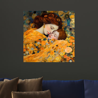 Gustav Klimt Mother and Child Canvas Print