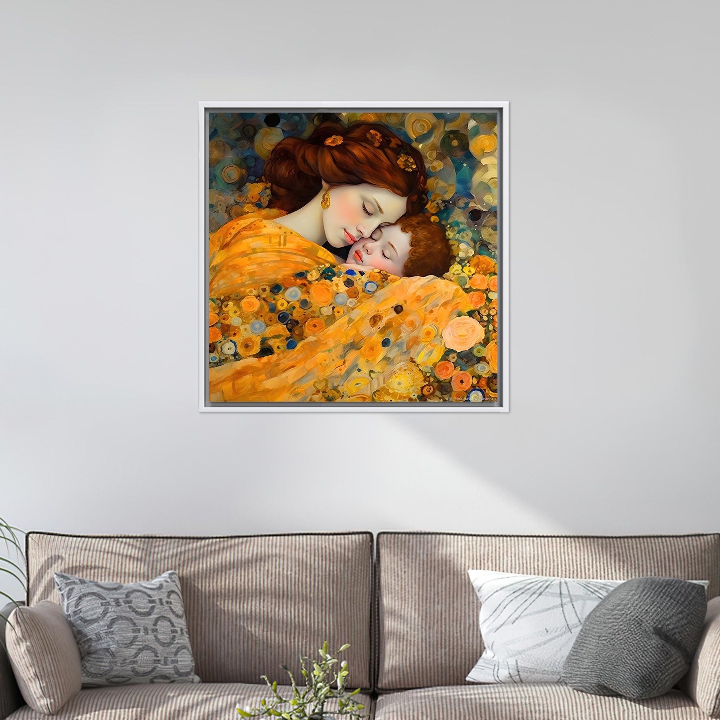 Gustav Klimt Mother and Child Canvas Print
