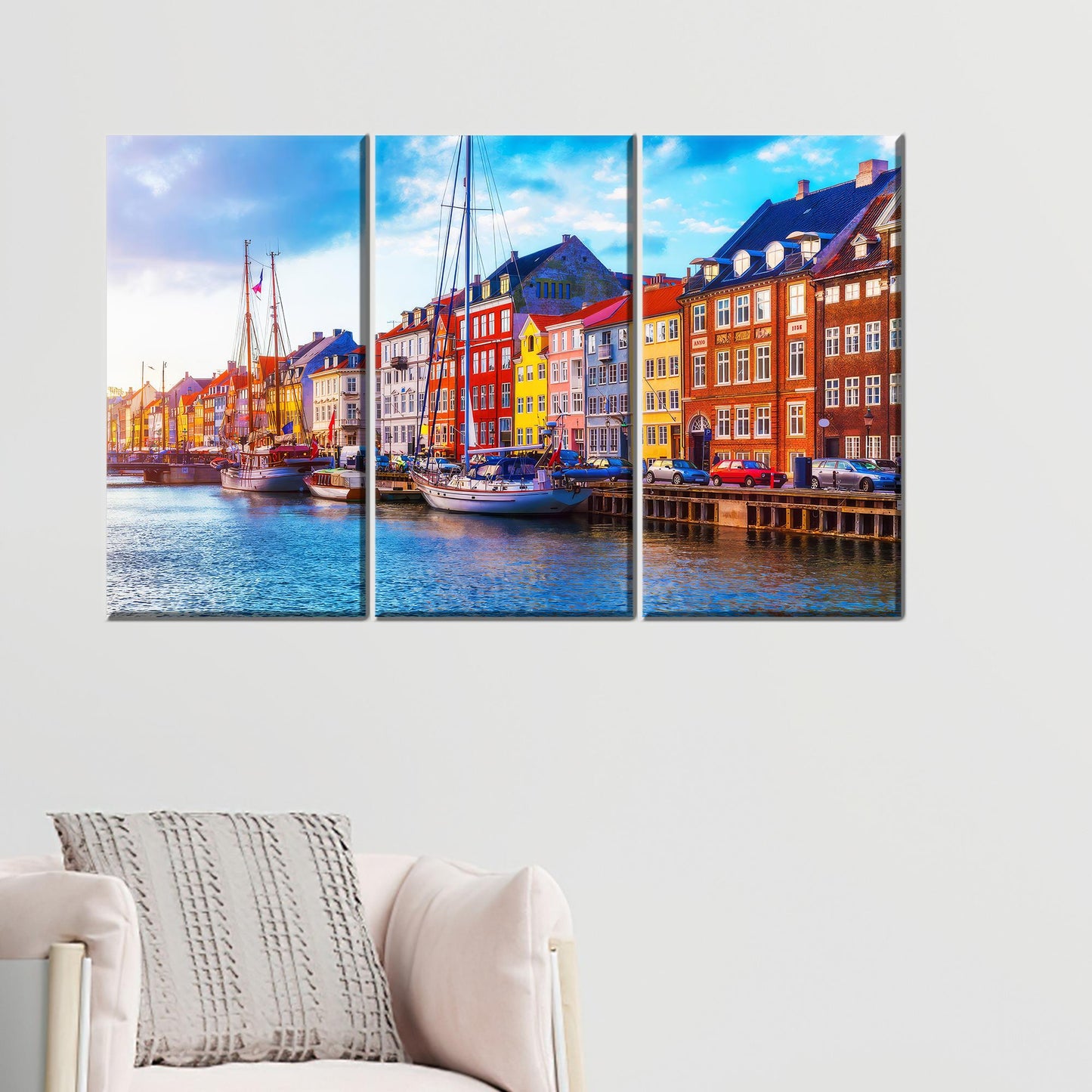 Denmark Landscape Canvas Decor: Copenhagen View Printed Canvas Art, Personalized Gift