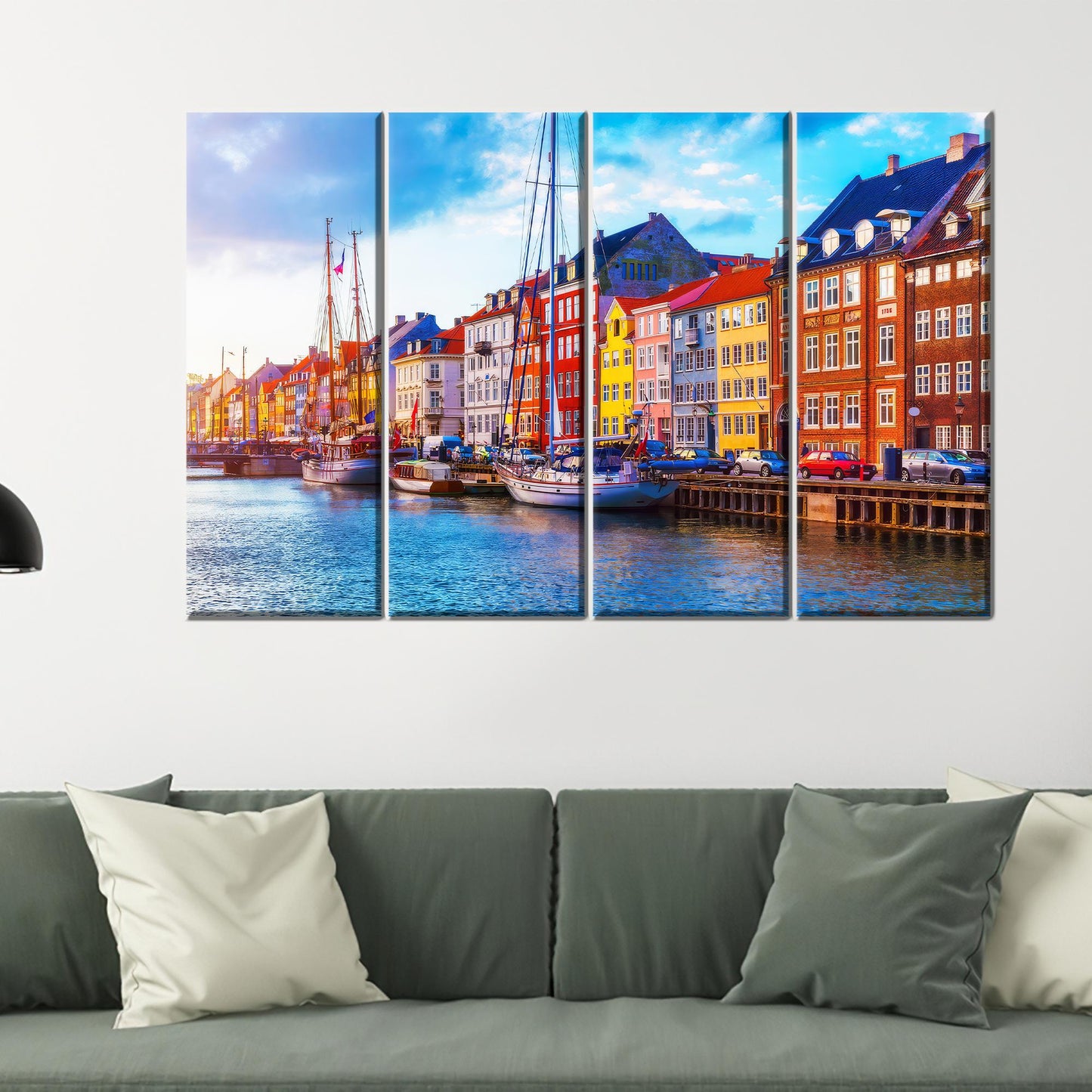 Denmark Landscape Canvas Decor: Copenhagen View Printed Canvas Art, Personalized Gift