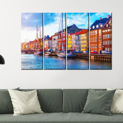 Denmark Landscape Canvas Decor: Copenhagen View Printed Canvas Art, Personalized Gift