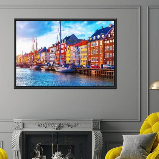 Denmark Landscape Canvas Decor: Copenhagen View Printed Canvas Art, Personalized Gift