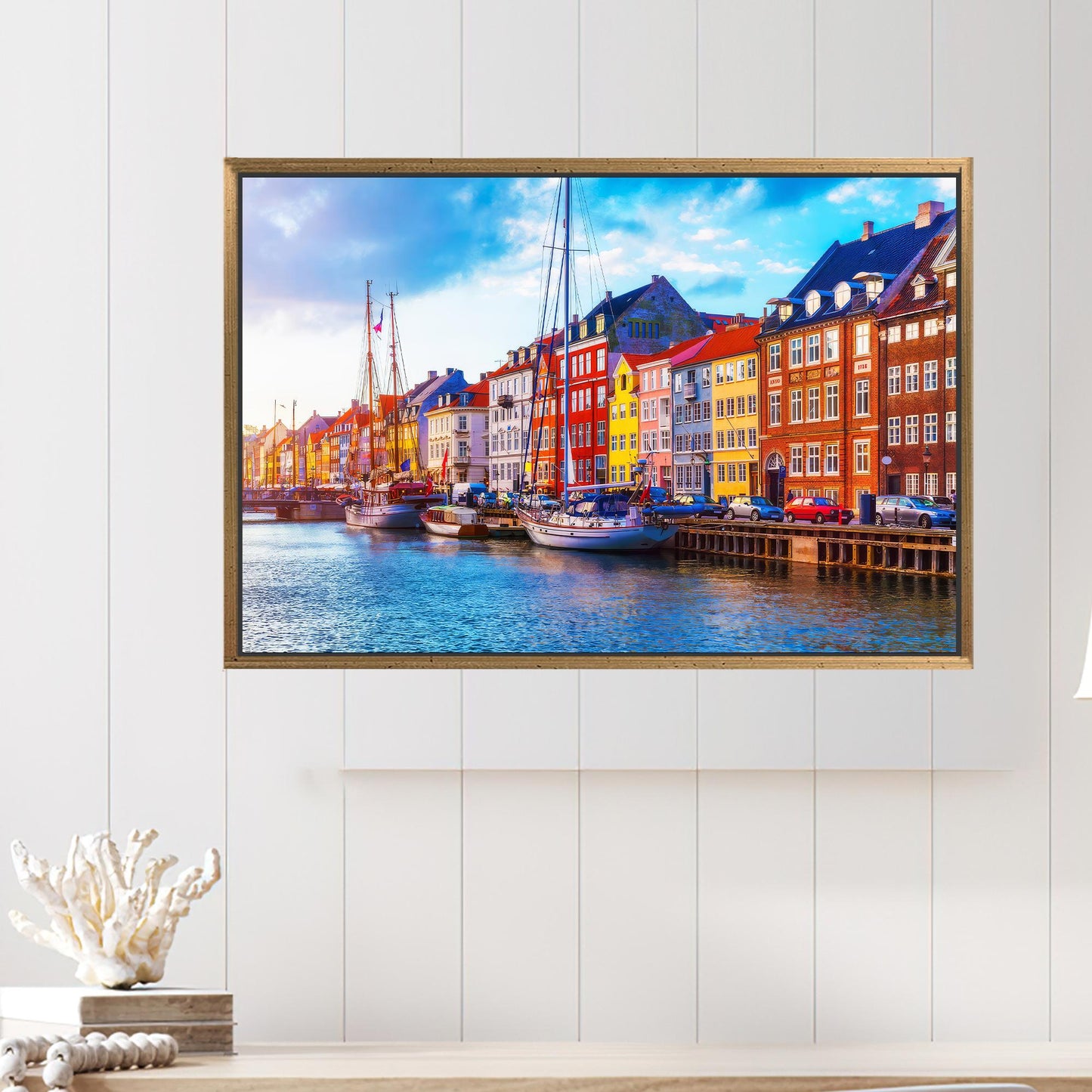 Denmark Landscape Canvas Decor: Copenhagen View Printed Canvas Art, Personalized Gift