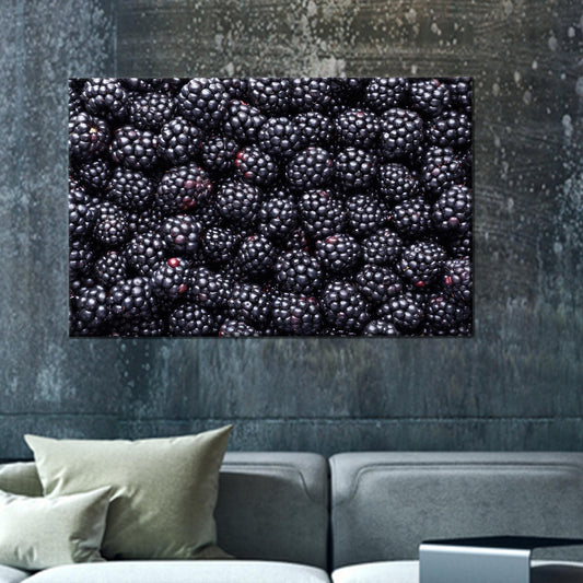 Modern Berry Wall Decor, Blackberry Art Printed Canvas, Room Decor Canvas Art, Personalized Gifts