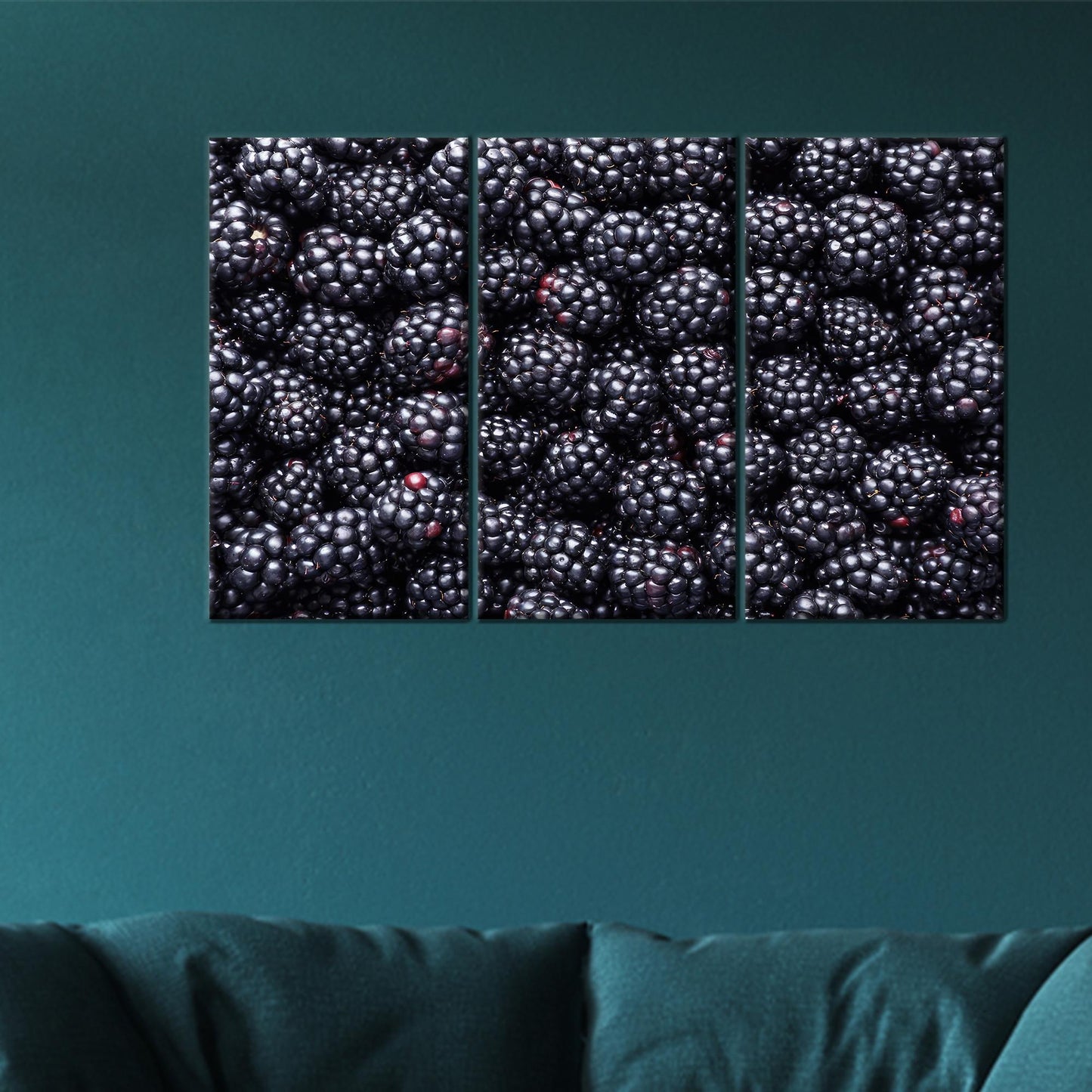 Modern Berry Wall Decor, Blackberry Art Printed Canvas, Room Decor Canvas Art, Personalized Gifts