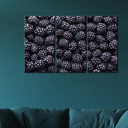 Modern Berry Wall Decor, Blackberry Art Printed Canvas, Room Decor Canvas Art, Personalized Gifts