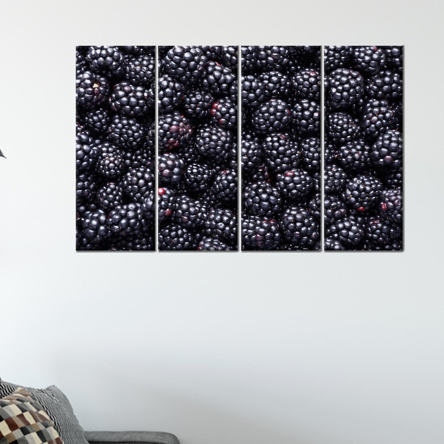 Modern Berry Wall Decor, Blackberry Art Printed Canvas, Room Decor Canvas Art, Personalized Gifts
