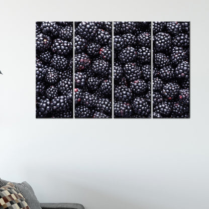 Modern Berry Wall Decor, Blackberry Art Printed Canvas, Room Decor Canvas Art, Personalized Gifts