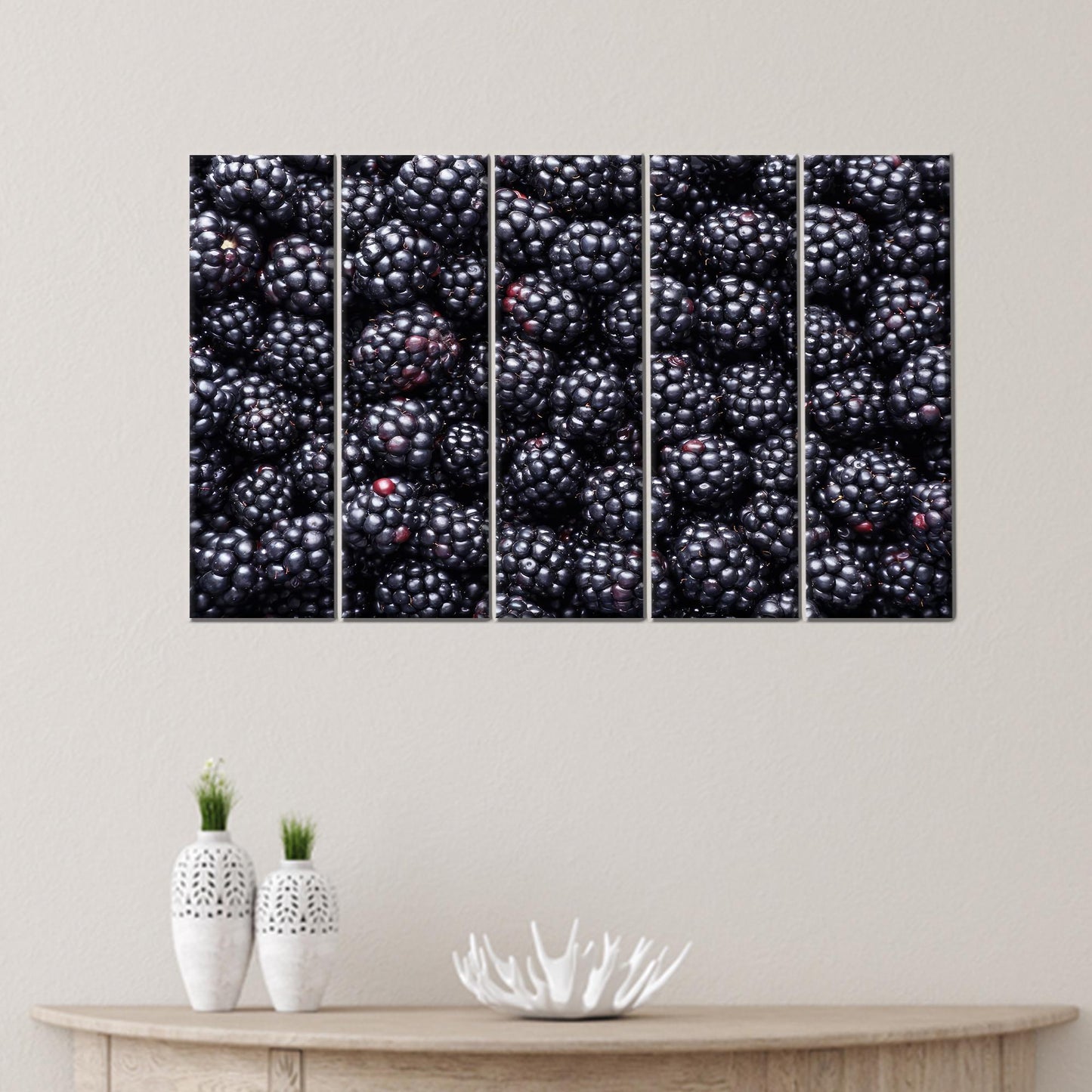 Modern Berry Wall Decor, Blackberry Art Printed Canvas, Room Decor Canvas Art, Personalized Gifts
