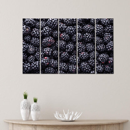 Modern Berry Wall Decor, Blackberry Art Printed Canvas, Room Decor Canvas Art, Personalized Gifts