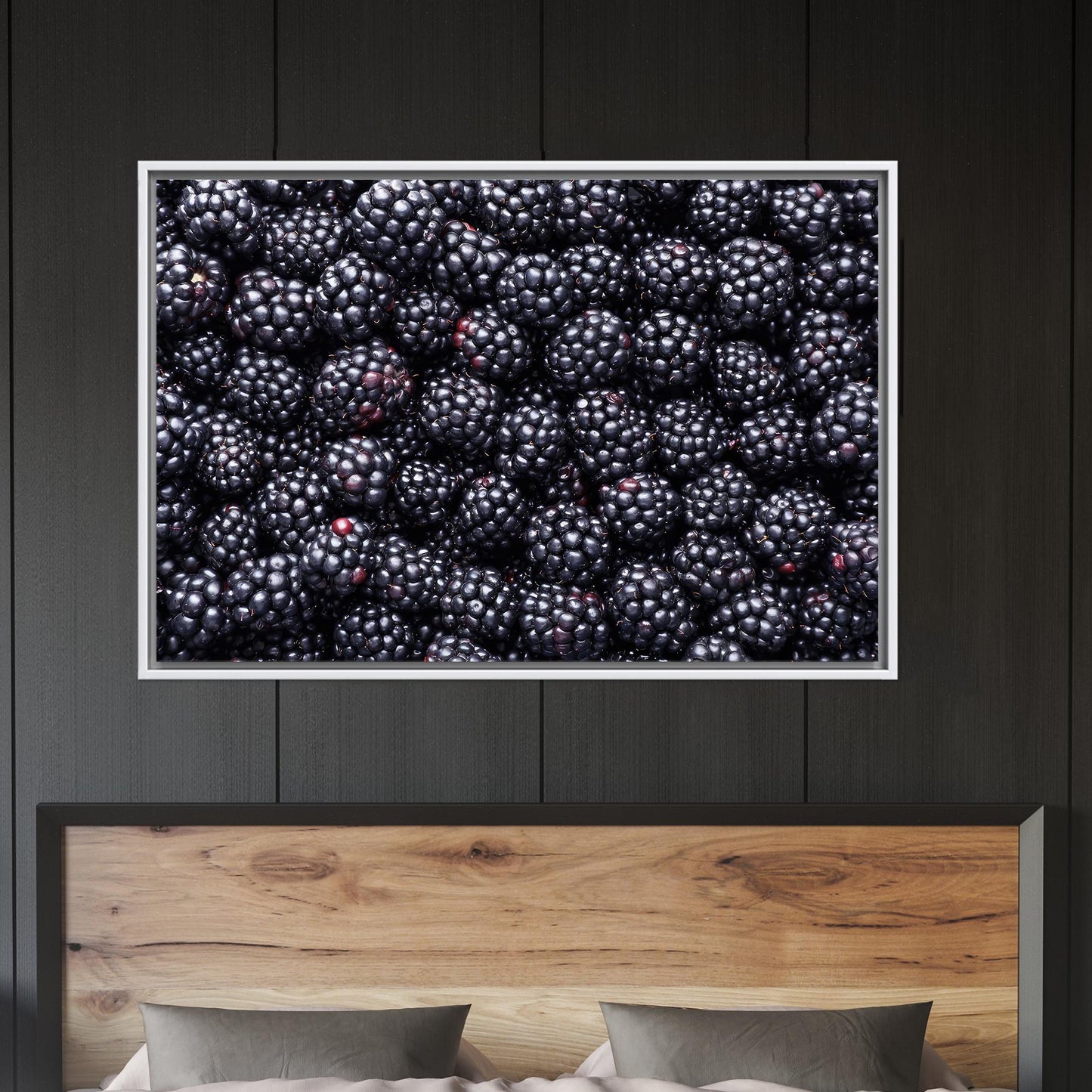 Modern Berry Wall Decor, Blackberry Art Printed Canvas, Room Decor Canvas Art, Personalized Gifts