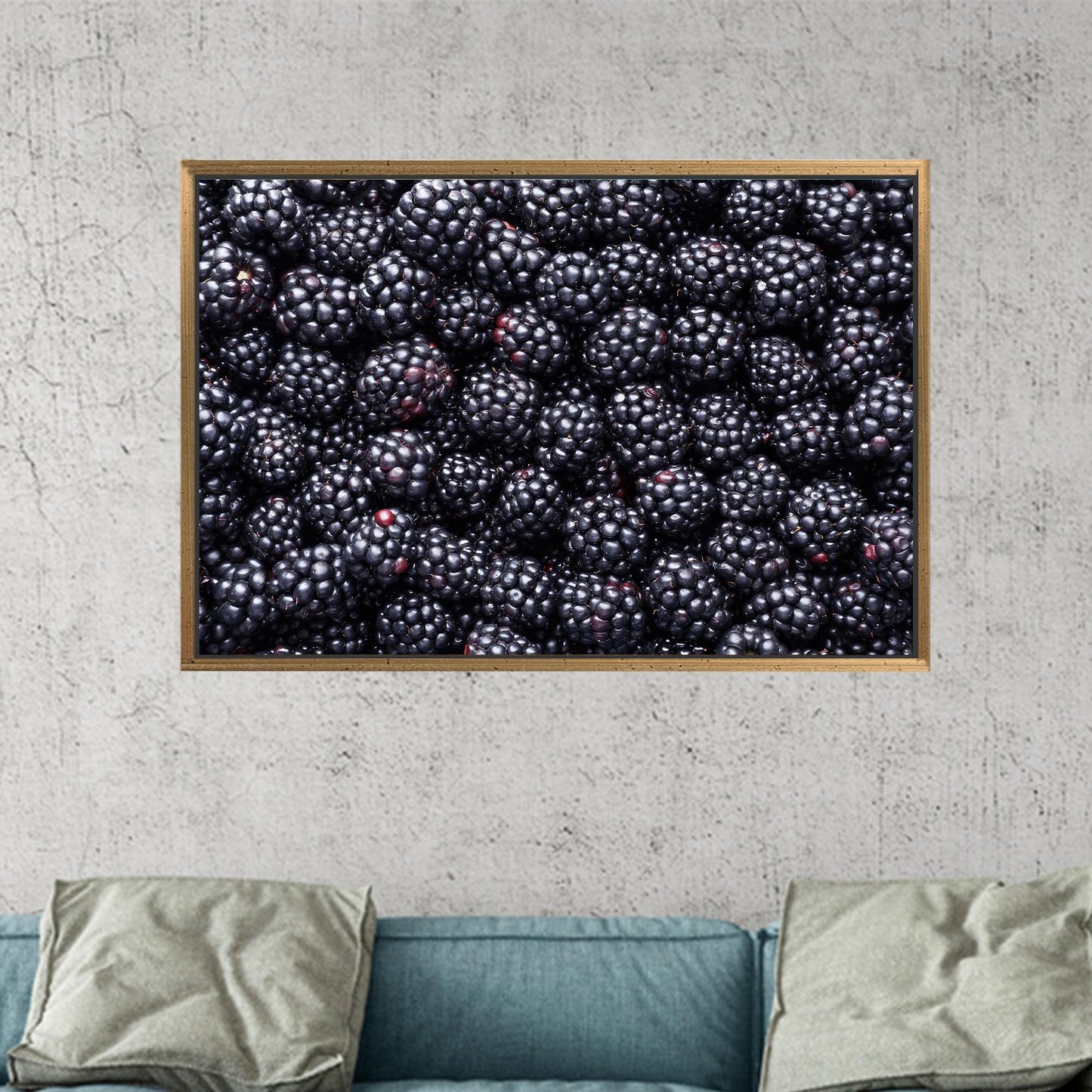 Modern Berry Wall Decor, Blackberry Art Printed Canvas, Room Decor Canvas Art, Personalized Gifts