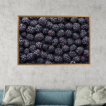 Modern Berry Wall Decor, Blackberry Art Printed Canvas, Room Decor Canvas Art, Personalized Gifts