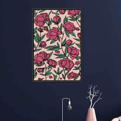 Floral Rose Bohemian Canvas Print
