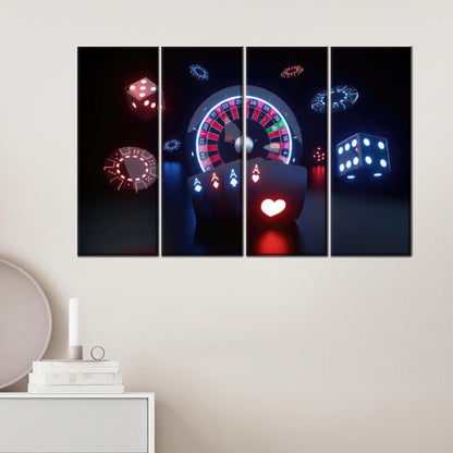 Modern Casino Gambling Artwork Canvas Print for Game Room Wall Art, Personalized Baby Boy Gift