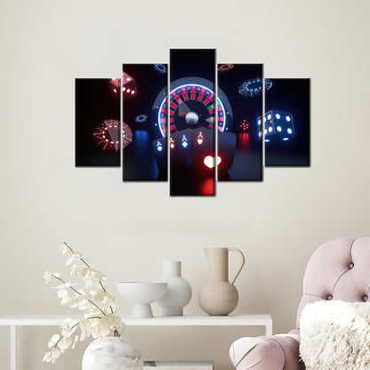 Modern Casino Gambling Artwork Canvas Print for Game Room Wall Art, Personalized Baby Boy Gift