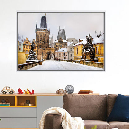 Prague Bridge Printed Canvas Wall Art - Landscape Decor for Personalized Gifts