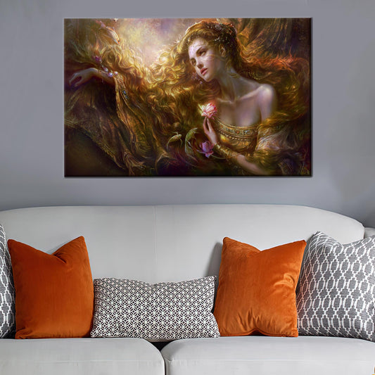 Modern 3D Canvas Print: Luxury Mermaid Art Decor, Beautiful Woman Poster, Personalized Baby Gift