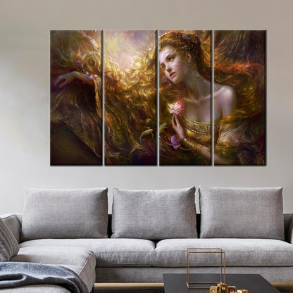 Modern 3D Canvas Print: Luxury Mermaid Art Decor, Beautiful Woman Poster, Personalized Baby Gift