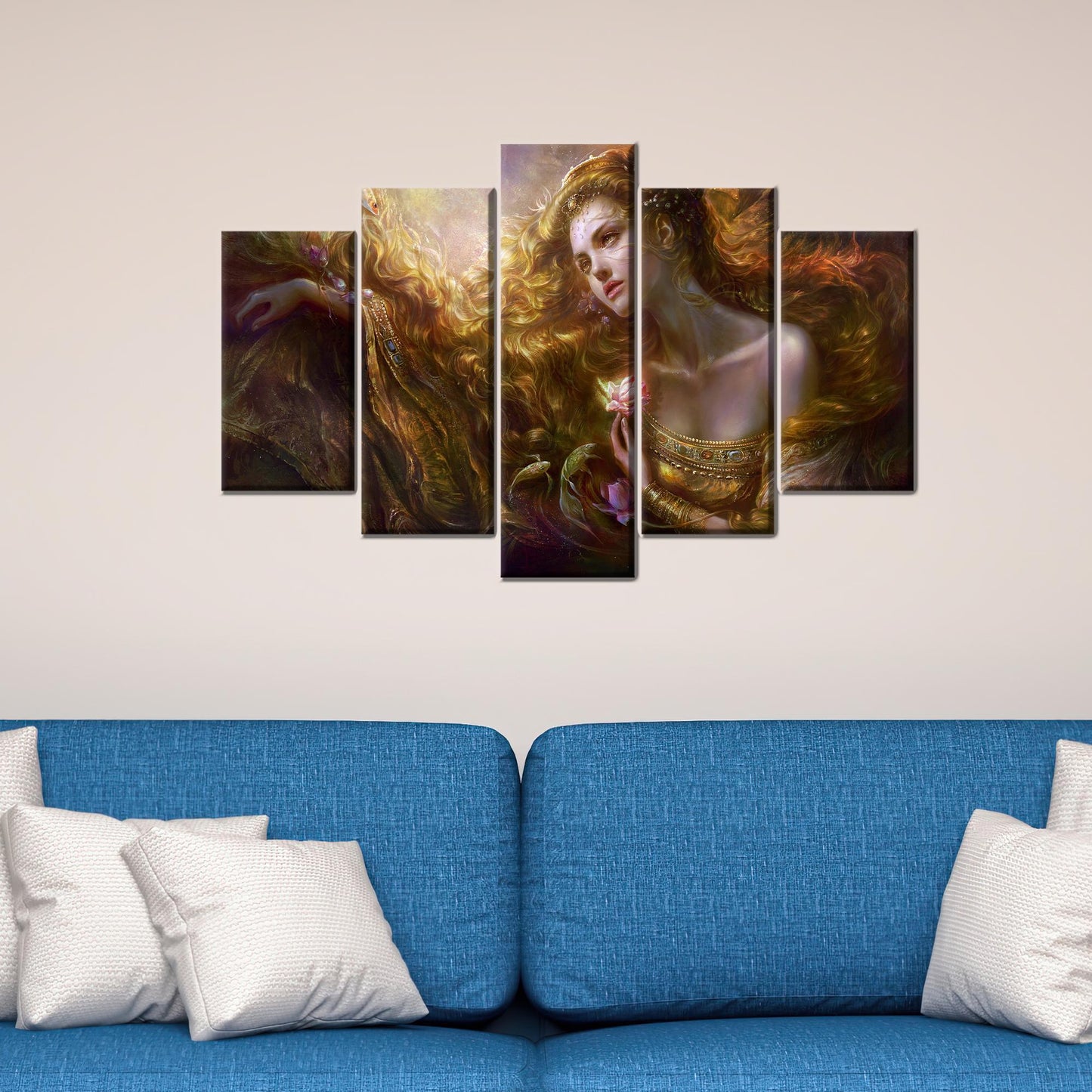 Modern 3D Canvas Print: Luxury Mermaid Art Decor, Beautiful Woman Poster, Personalized Baby Gift