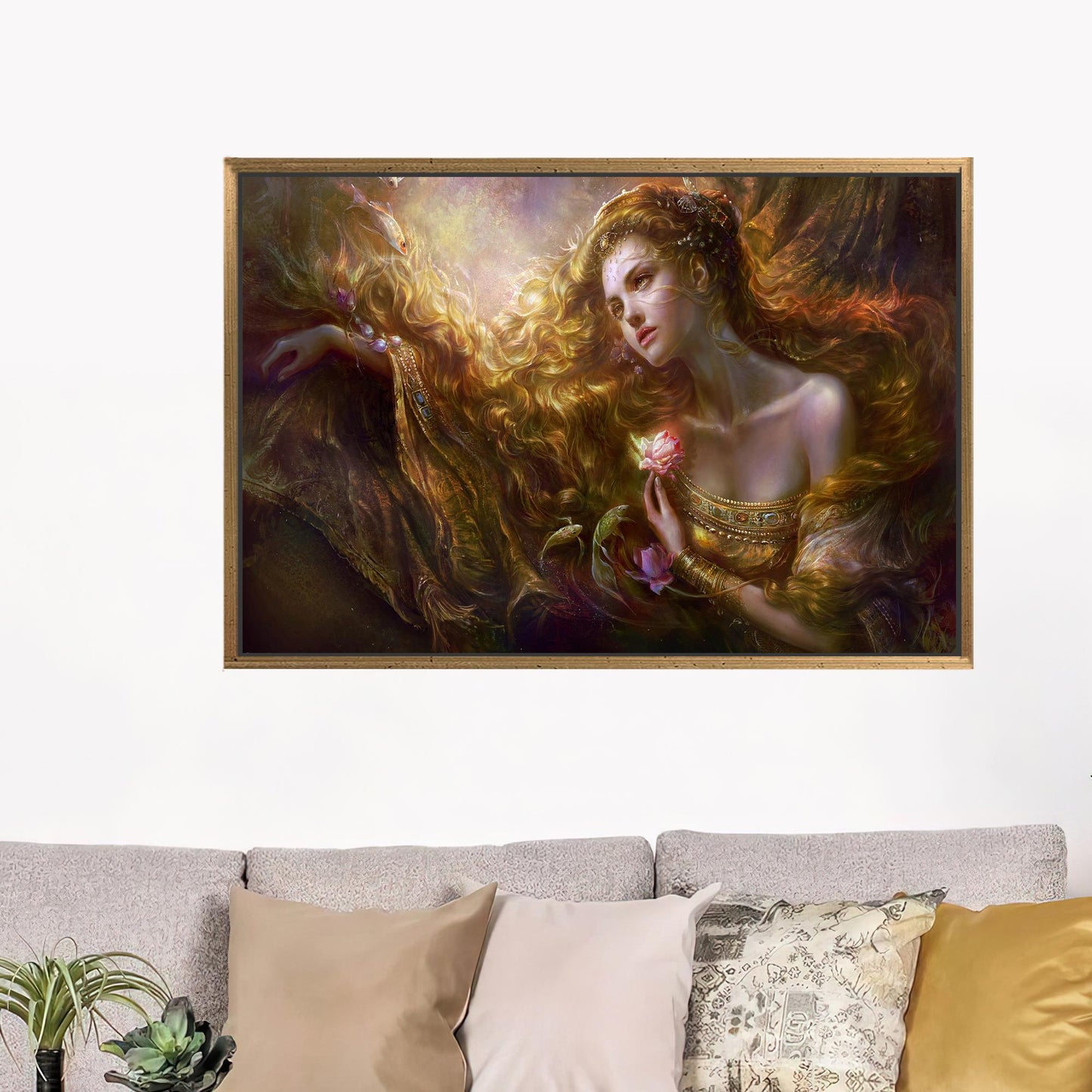 Modern 3D Canvas Print: Luxury Mermaid Art Decor, Beautiful Woman Poster, Personalized Baby Gift