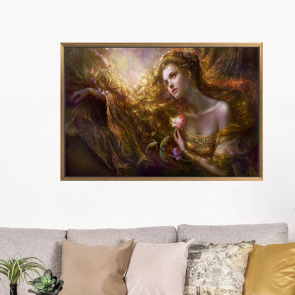 Modern 3D Canvas Print: Luxury Mermaid Art Decor, Beautiful Woman Poster, Personalized Baby Gift