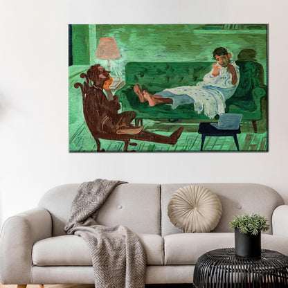 Green Salman Toor's Two Friends Canvas Print