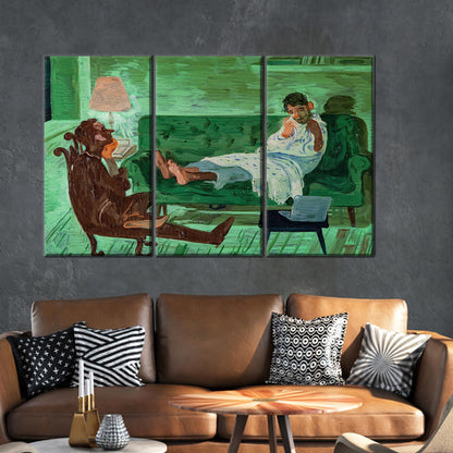 Green Salman Toor's Two Friends Canvas Print