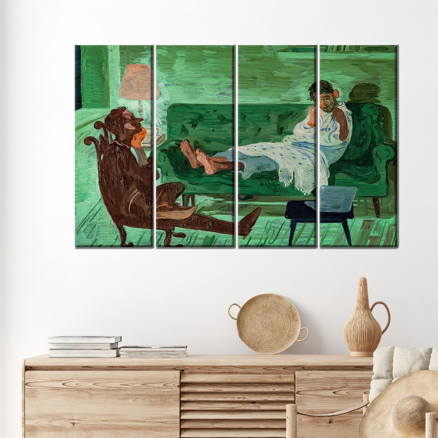 Green Salman Toor's Two Friends Canvas Print