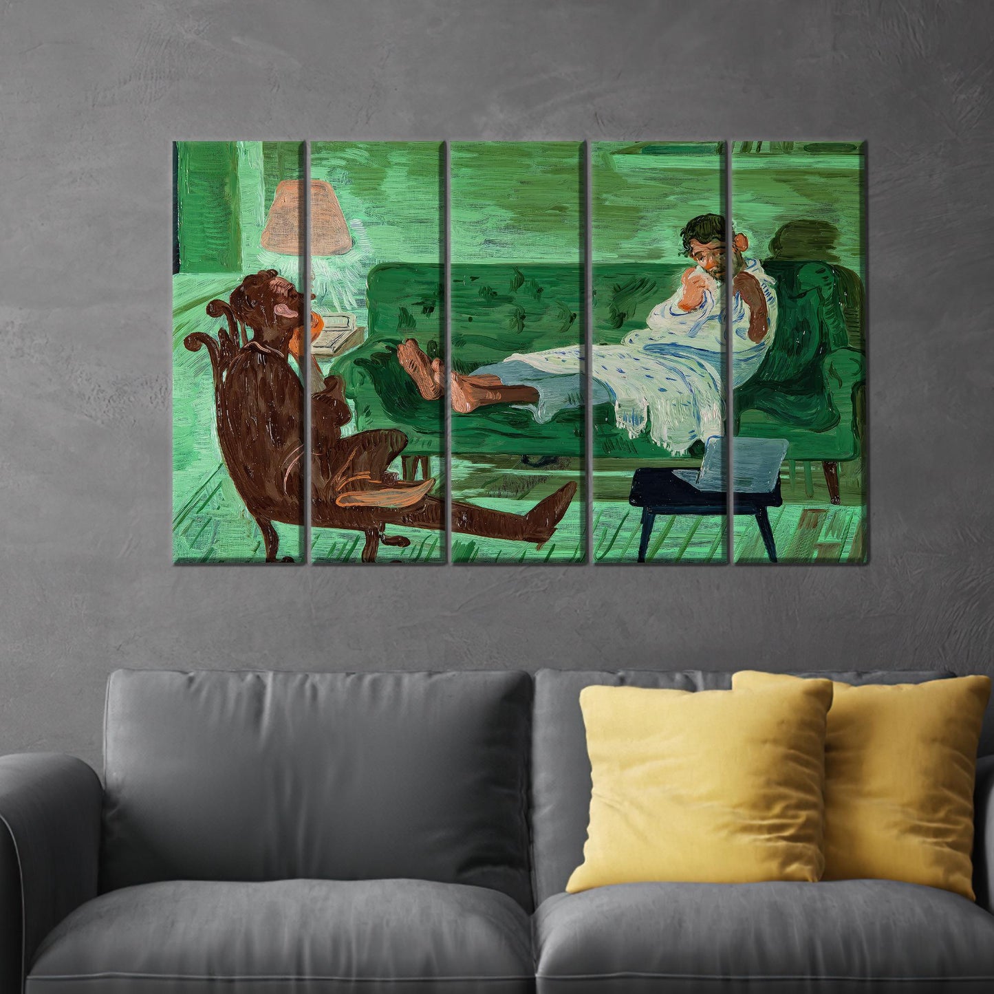 Green Salman Toor's Two Friends Canvas Print