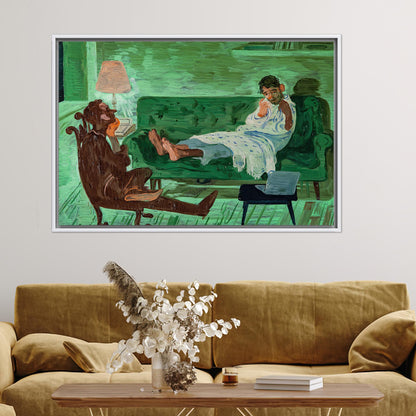 Green Salman Toor's Two Friends Canvas Print