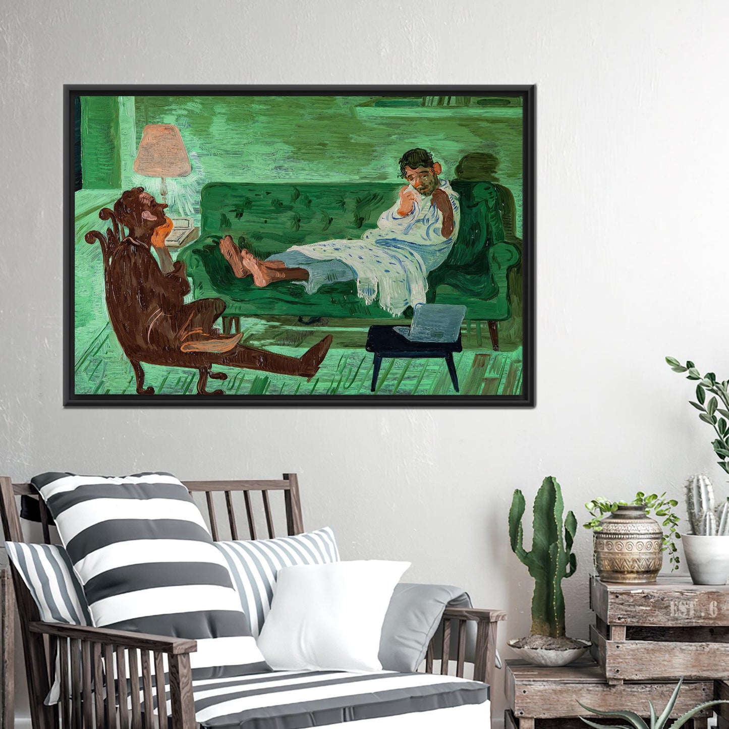 Green Salman Toor's Two Friends Canvas Print