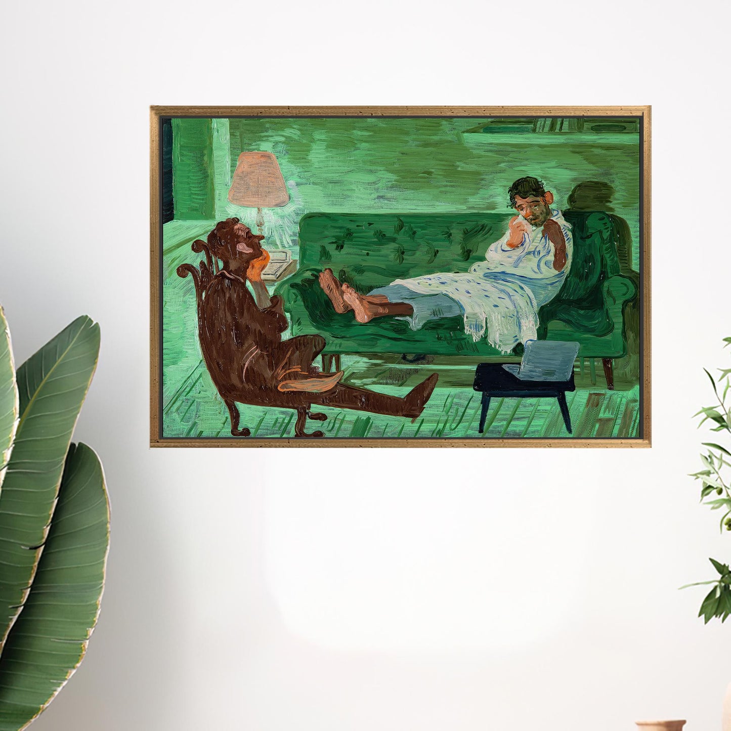 Green Salman Toor's Two Friends Canvas Print