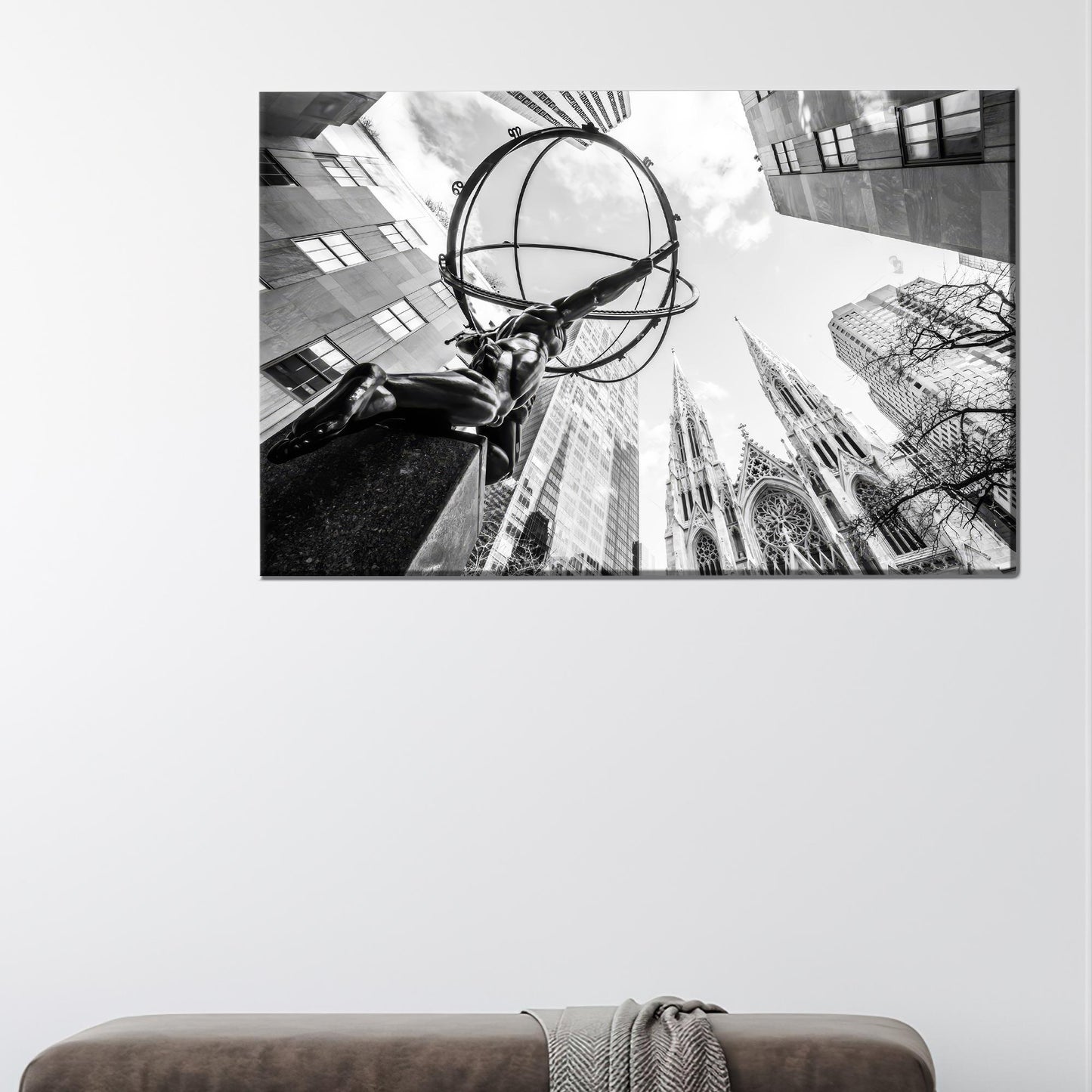 New York Atlas Statue Canvas Print