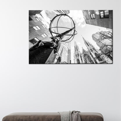 New York Atlas Statue Canvas Print