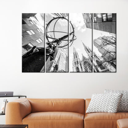 New York Atlas Statue Canvas Print