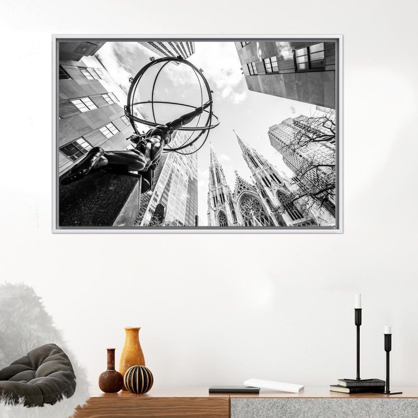 New York Atlas Statue Canvas Print