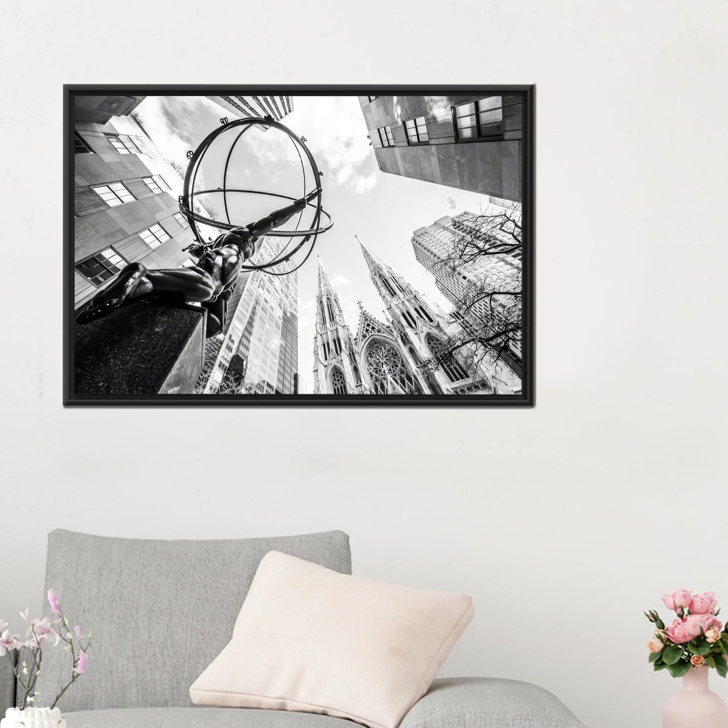 New York Atlas Statue Canvas Print