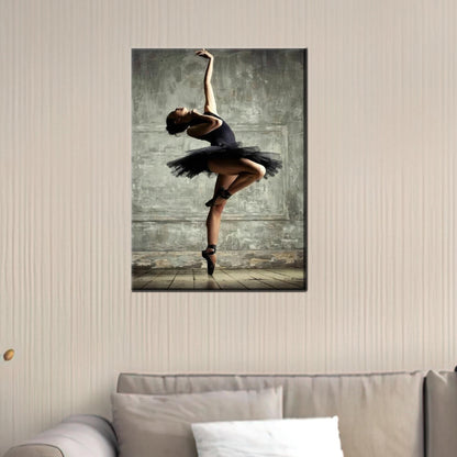 Modern Ballerina Canvas Print for Girl Room Wall Art, Personalized Gift for Dad, Woman Artwork