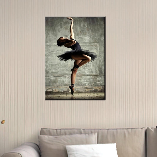 Modern Ballerina Canvas Print for Girl Room Wall Art, Personalized Gift for Dad, Woman Artwork