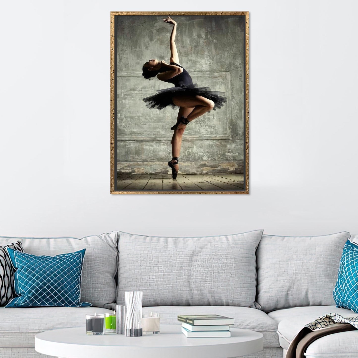 Modern Ballerina Canvas Print for Girl Room Wall Art, Personalized Gift for Dad, Woman Artwork