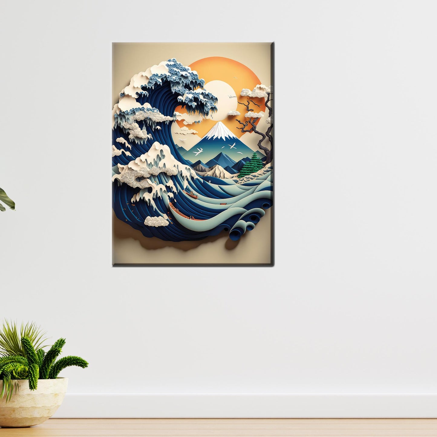 Abstract Wave Great Kanagawa Canvas Print