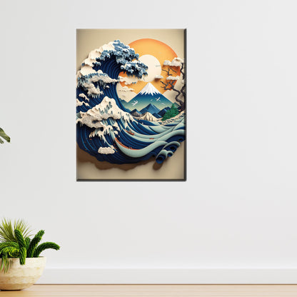 Abstract Wave Great Kanagawa Canvas Print