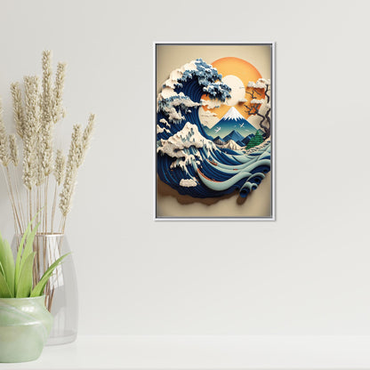 Abstract Wave Great Kanagawa Canvas Print
