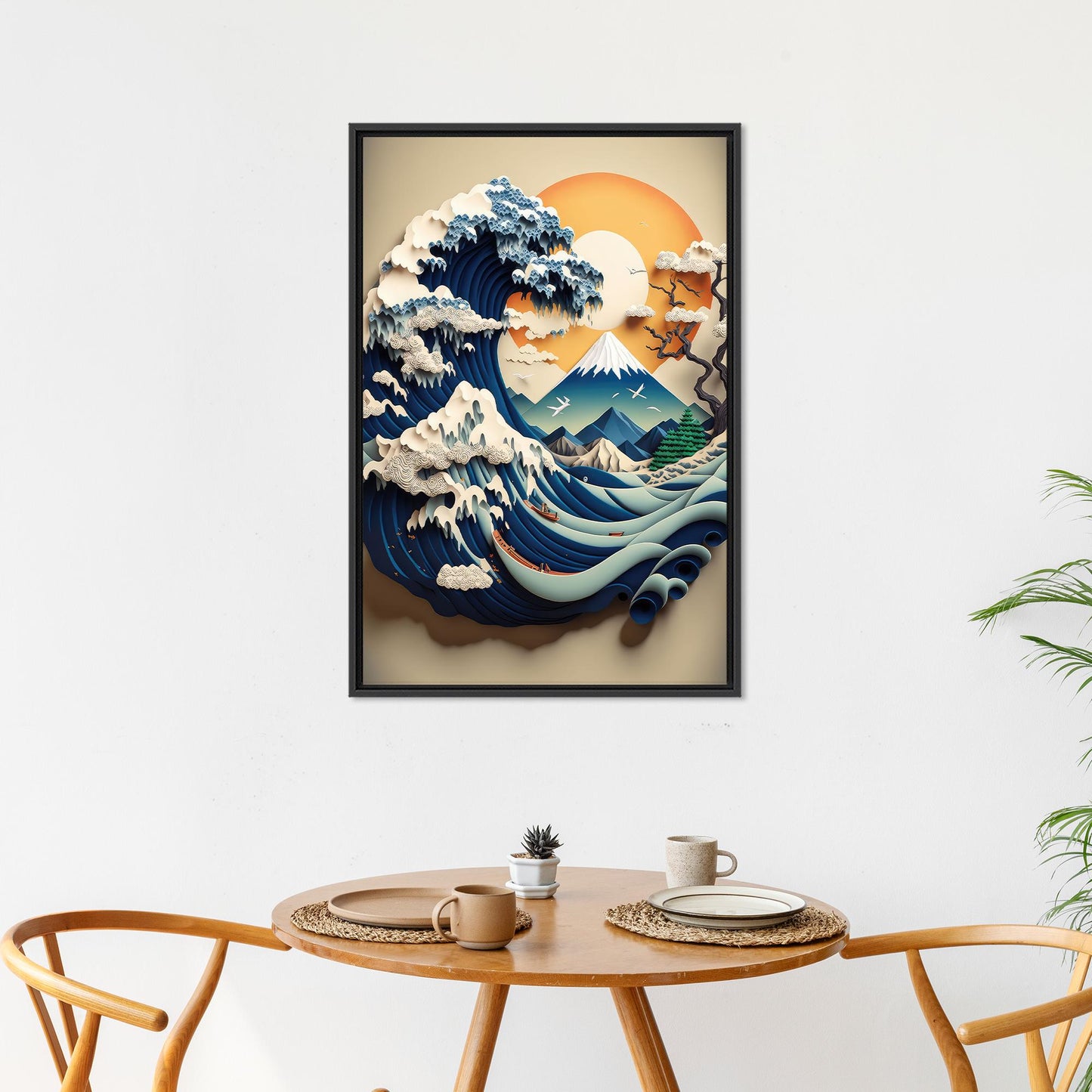 Abstract Wave Great Kanagawa Canvas Print