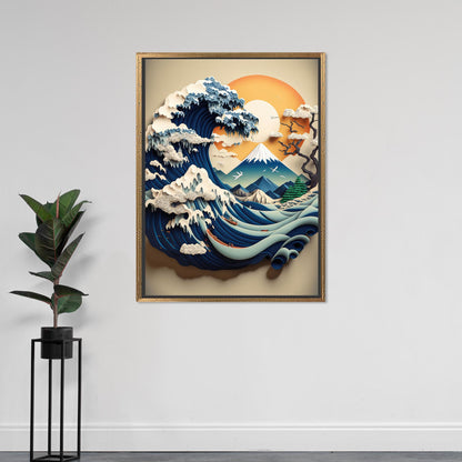 Abstract Wave Great Kanagawa Canvas Print