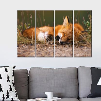 Sleeping Fox 3D Cute Canvas Print