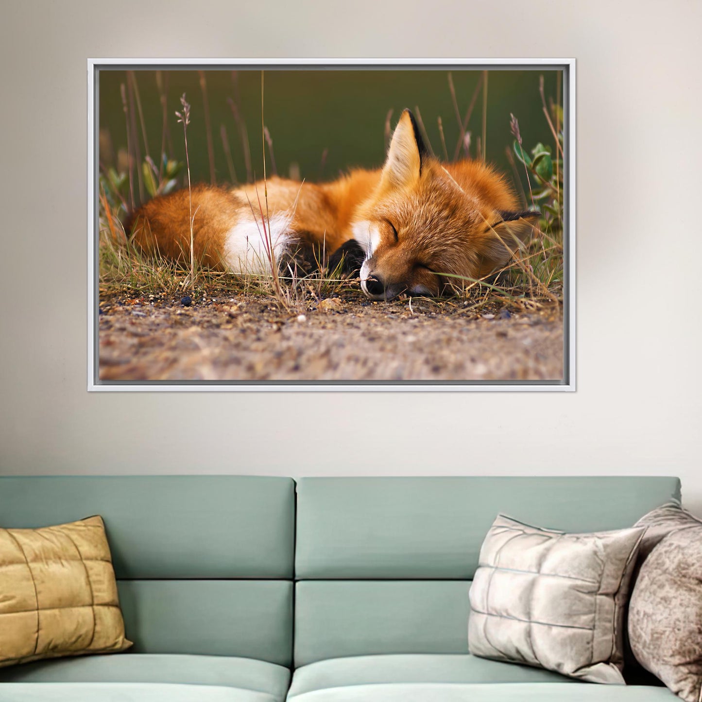 Sleeping Fox 3D Cute Canvas Print