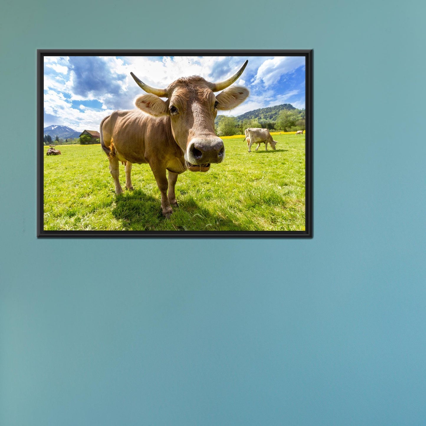 Farm 3D Cattle Head Canvas Print