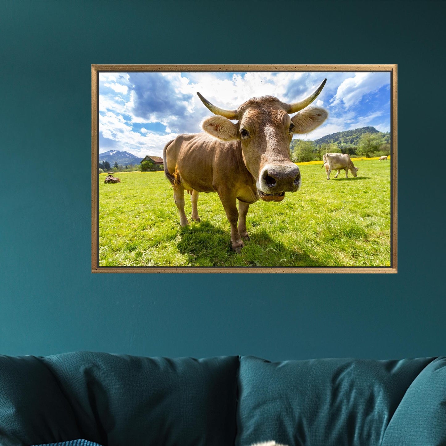 Farm 3D Cattle Head Canvas Print